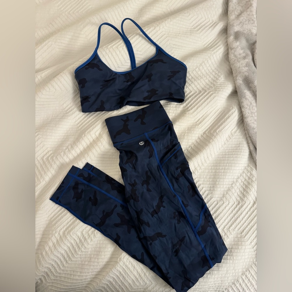 All Access Blue Camo Legging and Bra Set